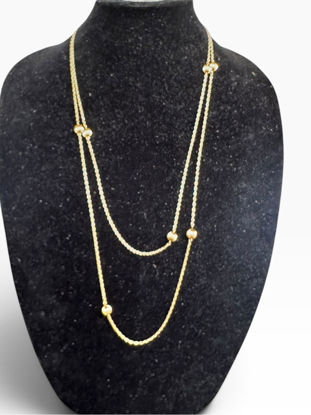 Faux Pearl Bib Necklace Gold Tone Multi Strand Fringe Statement Choker Vtg